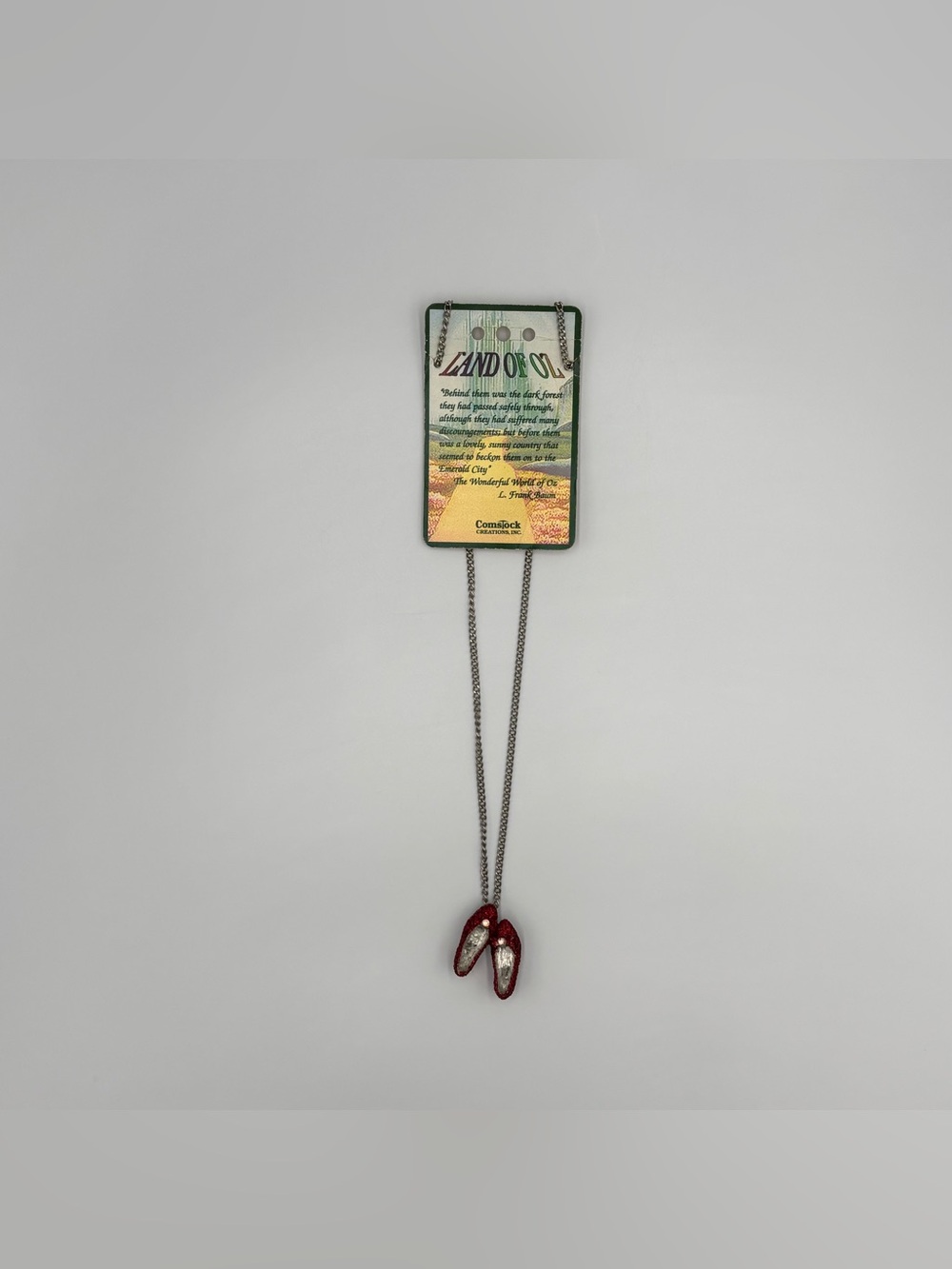 Vintage Wizard Of Oz Comstock Land Of Oz Dorthy’s Ruby Shoes Pendant Necklace